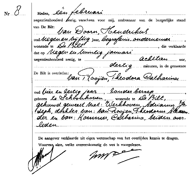 19600201 ovl akte 8 Theodora C v Rooijen ev AJ Werkhoven